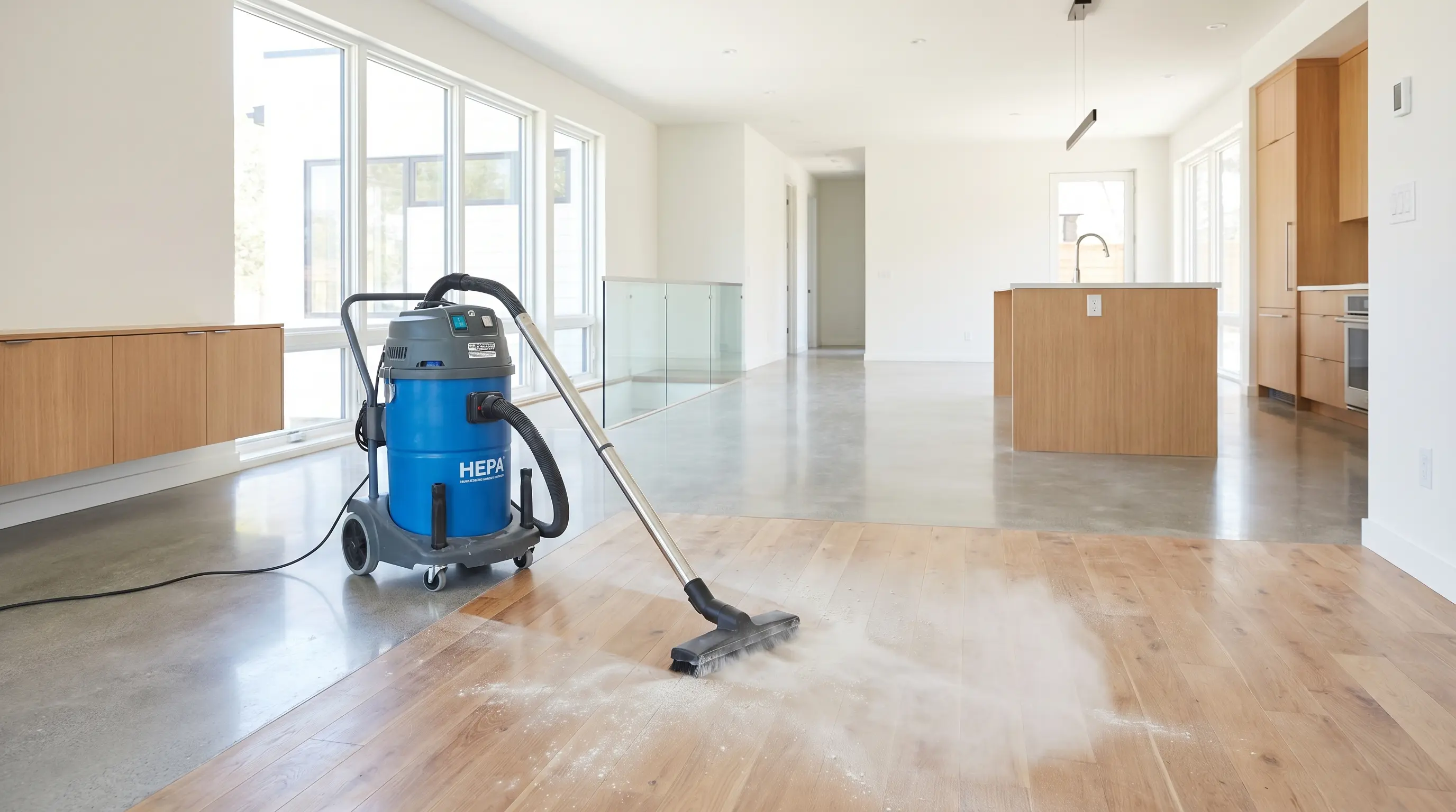 Post-construction cleaning in St. Louis — HEPA dust extraction in a new build
